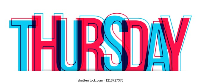 Word Thursday Two Colors Isolated On Stock Vector (Royalty Free ...