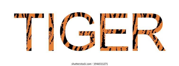 Word Tiger Fur Texture Tiger Skin Stock Vector (Royalty Free ...