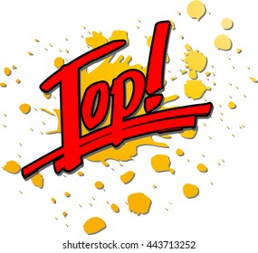 the word "Top" in front of a splash