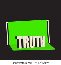 word truth against green screen hromakey studio canvas
