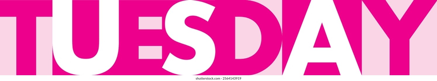 the word tuesday in pink colors, isolated on a white background