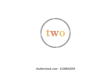 Word TWO in letters Icon design with circle outside. Creative modern letters icon, Premium vector illustration.