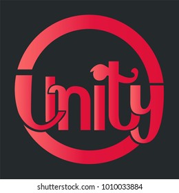 The word Unity creative vector illustration design for logos and branding