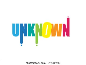 word unknown as representation of a colorful logo with multiple dots and a shadow on the background 