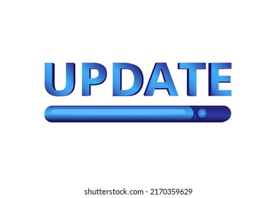 Word UPDATE and status bar on white background