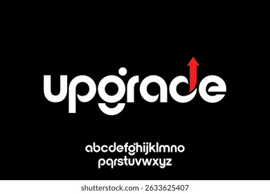 word upgrade . modern minimalist  geometric circular font with rounded edges.