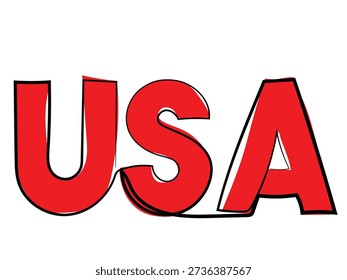 La palabra "USA" en un dibujo lineal continuo.