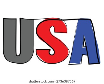 La palabra "USA" en un dibujo lineal continuo.
