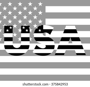 Word USA with Flag. Vector illustration. Eps10 