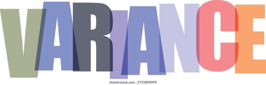 The word VARIANCE is displayed in large, bold, colorful, overlapping letters against a white background.