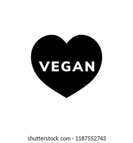 La palabra vegana en un vector de forma cardíaca
