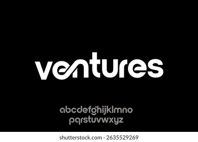 word of venture . modern minimalist round clean alphabet font. lowercase bold typography vector illustration design