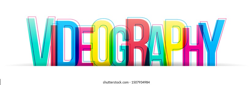 The word Videography. Colorful vector letters on a white background.