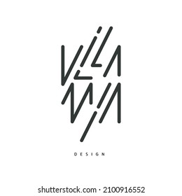 word of Villa logotype. Fashion designer logo template