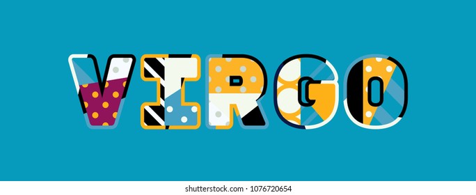 The word VIRGO concept written in colorful abstract typography. Vector EPS 10 available.