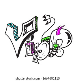 Word "virus" 3D Art Design Vector white background