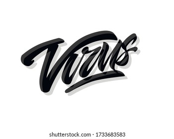 Virus de Word en un fondo blanco. Grabado fino. С alianza en un fondo blanco.