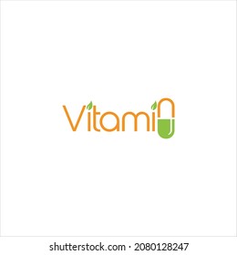 Vektor-Vorlage für das Wort Vitamin-Logo