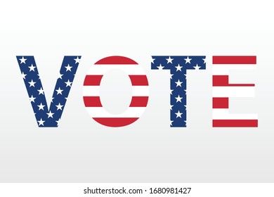 Word Vote American Flag Colors Stock Vector (royalty Free) 1680981427 