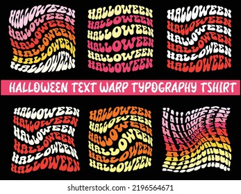 Word warp wavy typography Halloween design