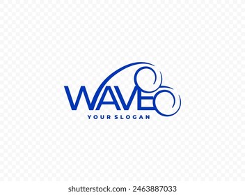 Word wave with abstract wave lines vector logo design