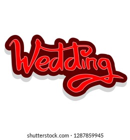 Word Wedding lettering vector illustration