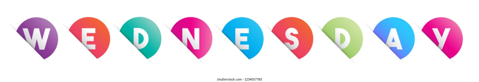 The word Wednesday. Creative Illustration on a white background