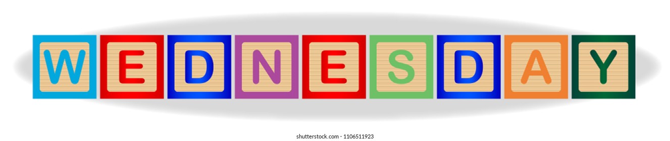 word-wednesday-spelled-out-kiddies-wooden-stock-vector-royalty-free