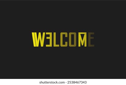The word "Welcome" is displayed in simple, clean white text on an isolated black background.making it suitable for various applications such as digital presentations, websites, and greeting messages.