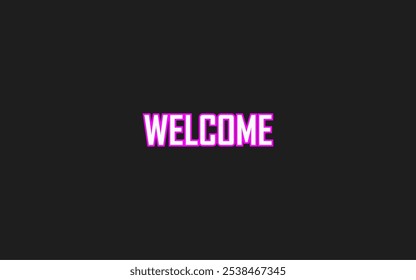 La palabra "Bienvenida" se muestra en texto blanco simple y limpio sobre un fondo negro aislado. Por lo que es adecuado para diversas aplicaciones, como presentaciones digitales, Sitios web y mensajes de saludo.