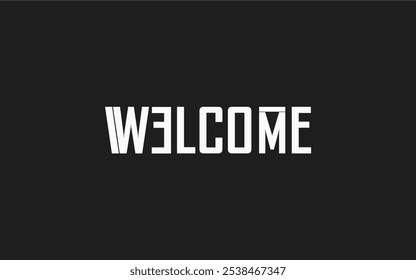 The word "Welcome" is displayed in simple, clean white text on an isolated black background.making it suitable for various applications such as digital presentations, websites, and greeting messages.