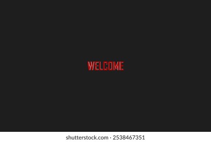 The word "Welcome" is displayed in simple, clean white text on an isolated black background.making it suitable for various applications such as digital presentations, websites, and greeting messages.