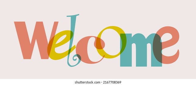 Word Welcome Vector Banner Text Colored Stock Vector (Royalty Free ...