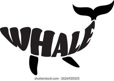 The word Whale in a Whale Shape