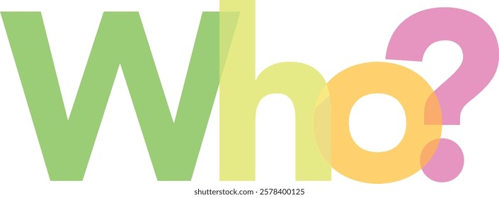 word who various pastel color isolated on white background