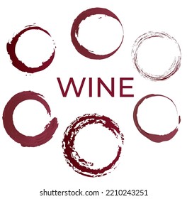 Word WINE con diferentes trazos sobre fondo blanco