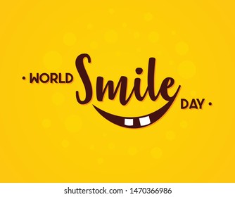 Word World Smile Day vector In flat style. Letter vector World Smile Day for element design. Vector illustration EPS.8 EPS.10