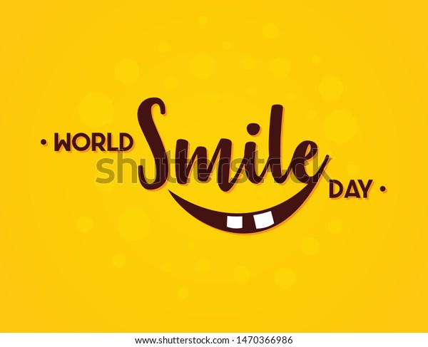 Word Worldの笑顔の日のベクター画像 平らなスタイル エレメントデザイン用の文字ベクター画像ワールドスマイルデー ベクターイラストeps 8 Eps 10 のベクター画像素材 ロイヤリティフリー