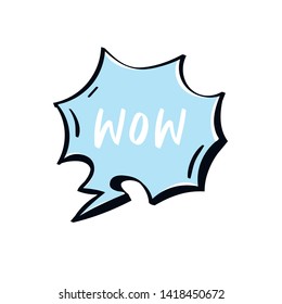 Word Wow Blue Color Cartoon Speech Stock Vector (Royalty Free ...