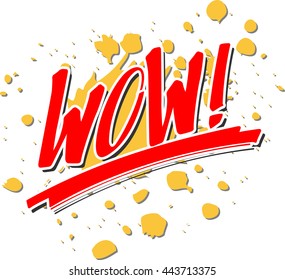 the word "WOW!" in front of a splash