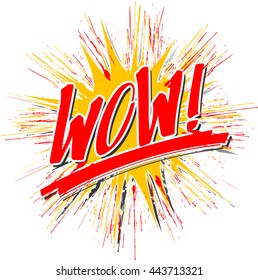 the word "WOW!" in front of a yellow star
