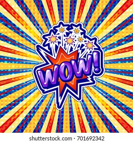 The word WOW is written in the original font on a bright, luminous background