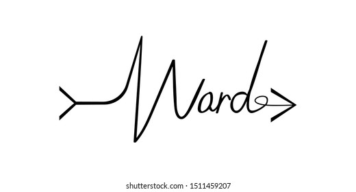 Word writing with arrow hand draw word. Element of word in arrow style