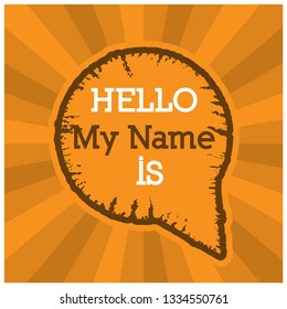 Word, Writing Hello My Name  Vector Illustration Concept For  Introduce Yourself 