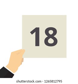 Word writing text 18 . Vector illustration