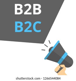 Word writing text B2B B2C. Vector illustration