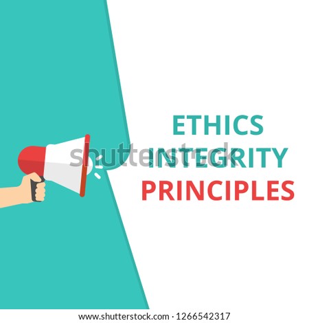 Word writing text Ethics Integrity Principles. Vector illustration