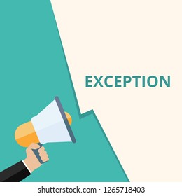 Word writing text Exception. Vector illustration