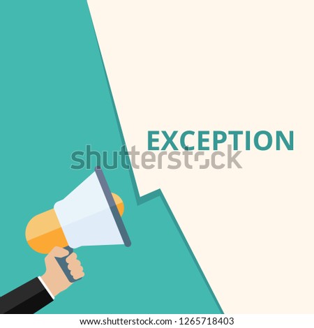 Word writing text Exception. Vector illustration