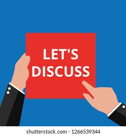 Word writing text Let's Discuss. Vector illustration